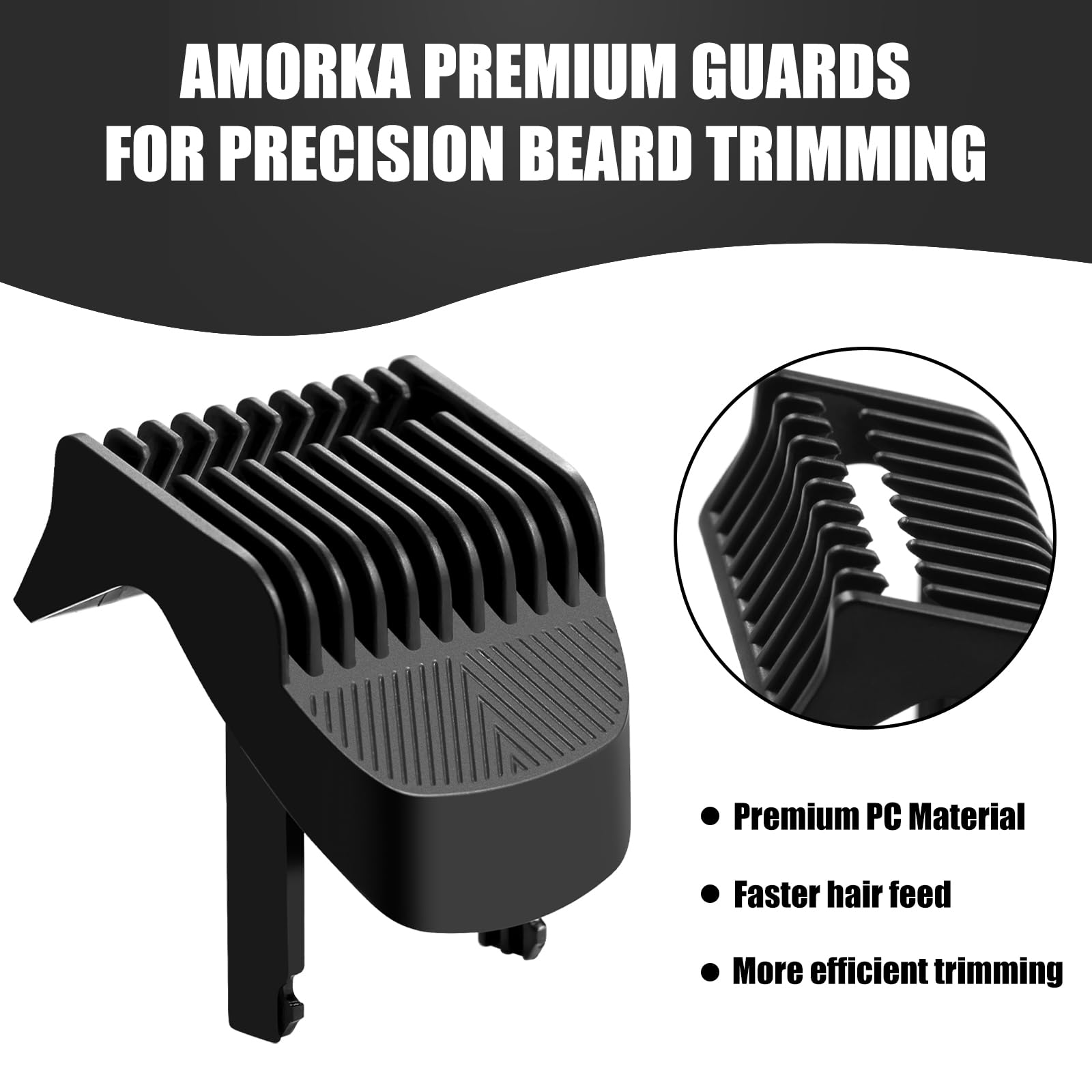 Amorka replacement guard 1mm for Manscaped Beard Hedger enables subtle detailing and smooth contours.