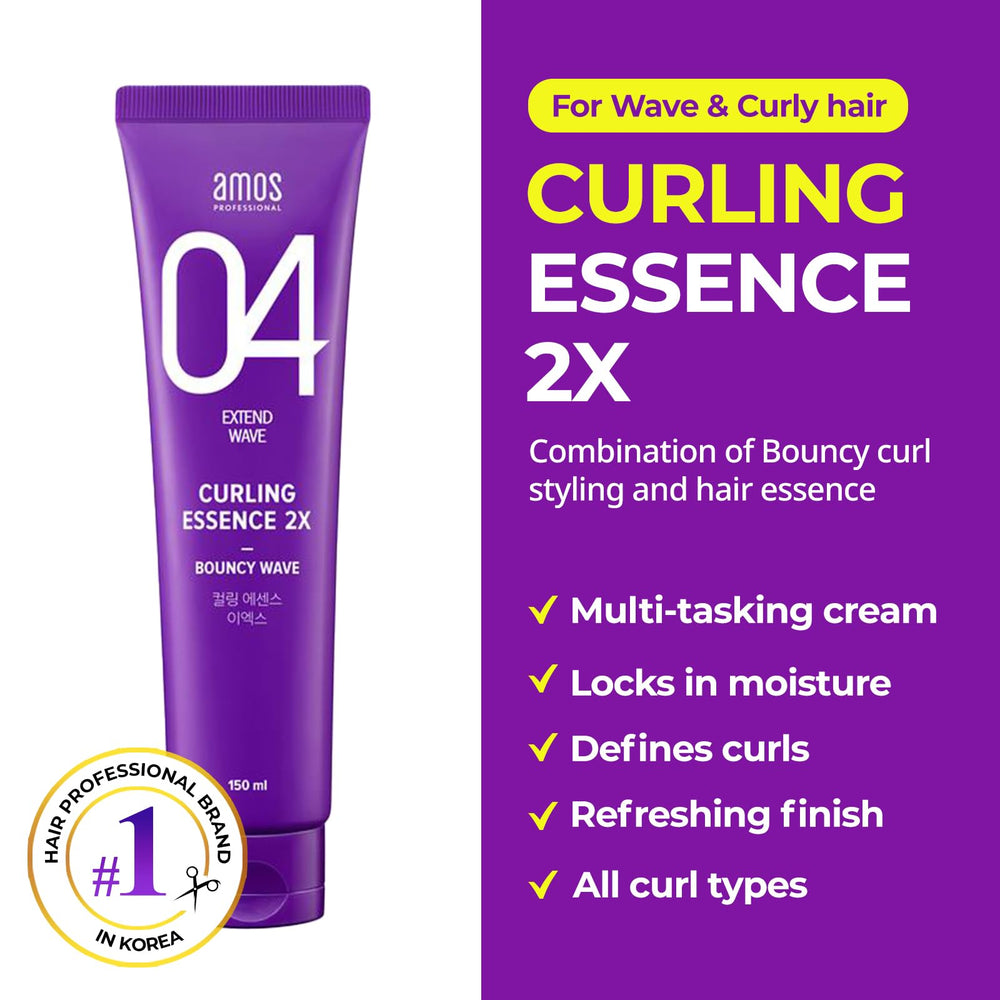 AMOS PROFESSIONAL Curl Defining Cream application scene showing smooth, even distribution.