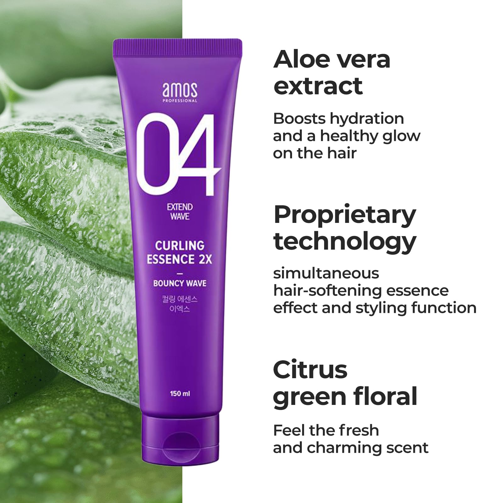 AMOS PROFESSIONAL Curl Defining Cream citrus-green floral fragrance for refreshing styling.