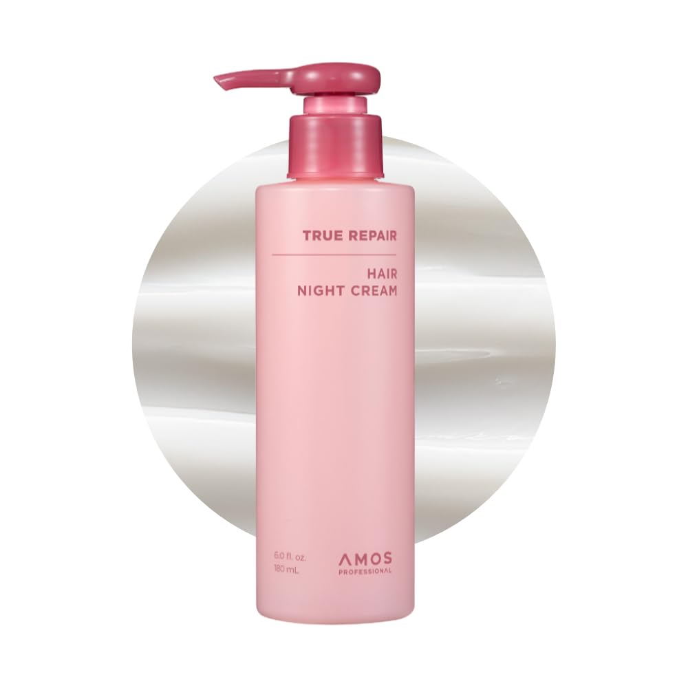 AMOS PROFESSIONAL True Repair Night Cream bottle closeup showing rich hydration.