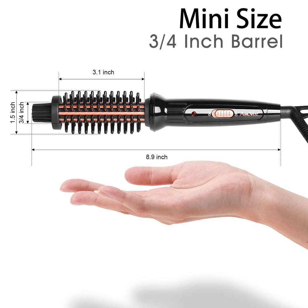 AmoVee Curling Iron Brush high-density 3D bristles prevent tangling.