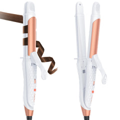 AmoVee dual-voltage curling iron, 1-inch barrel, top view for quick styling on the go.