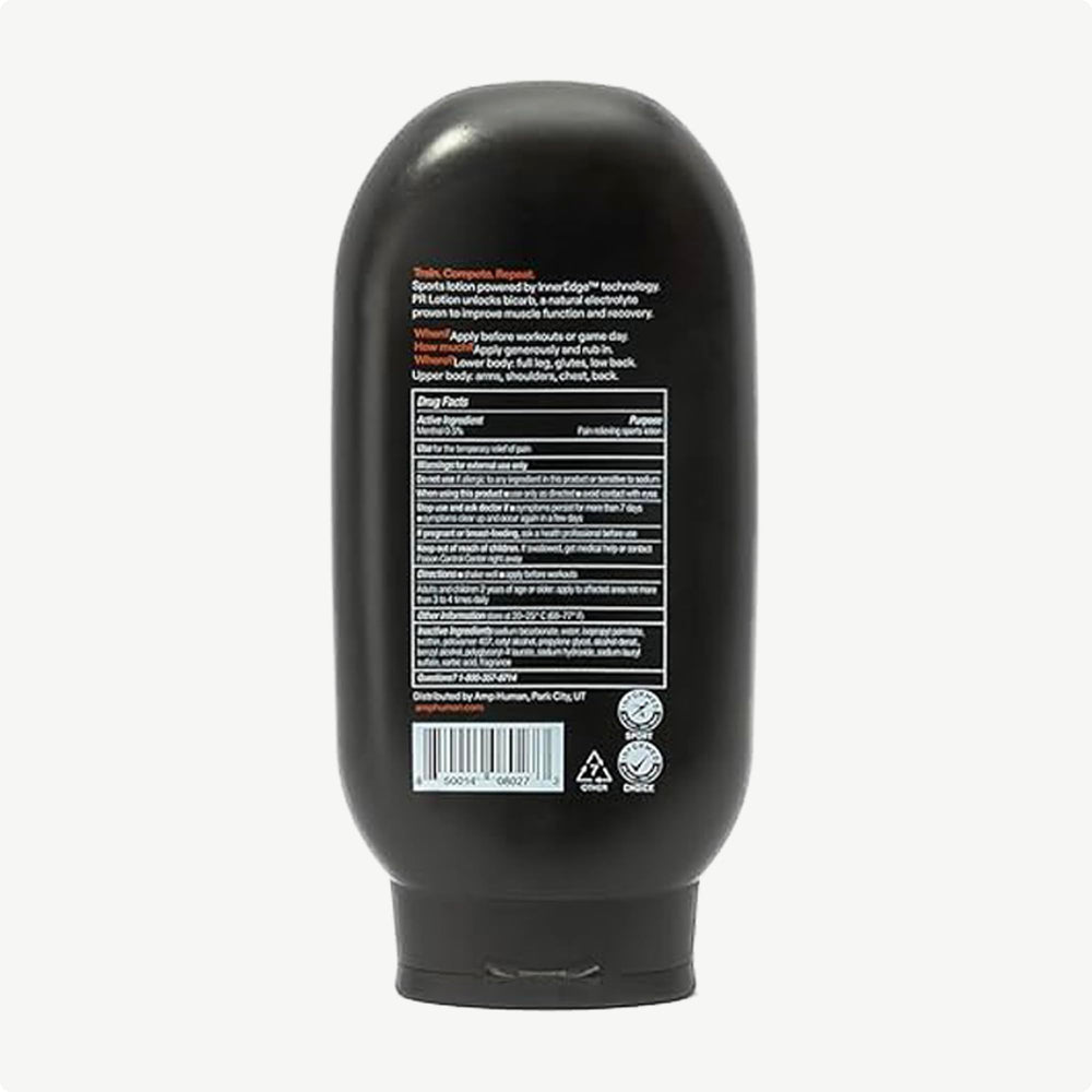 Athlete in gym using PR Lotion for power and endurance.