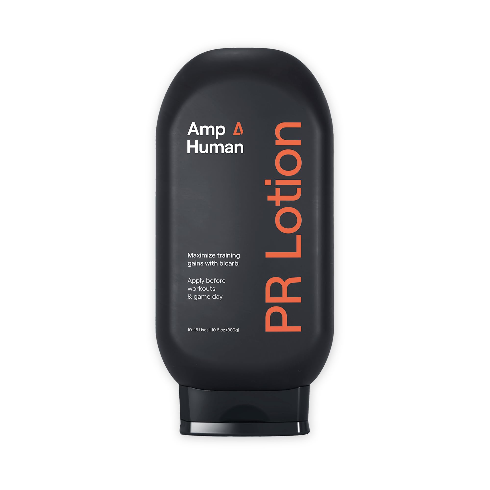 Amp Human PR Lotion bottle front view highlighting recovery support.
