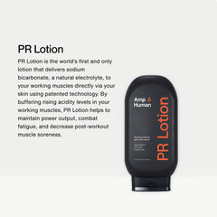 Amp Human PR Lotion pre-workout application for performance potential.