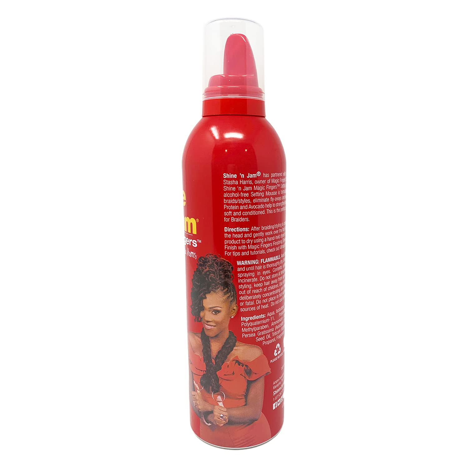 AmPro Shine-N-Jam Setting Mousse creamy texture close-up for smooth braid setting