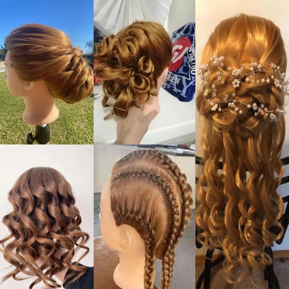 Amyqueen mannequin head curling session showcases curling technique practice