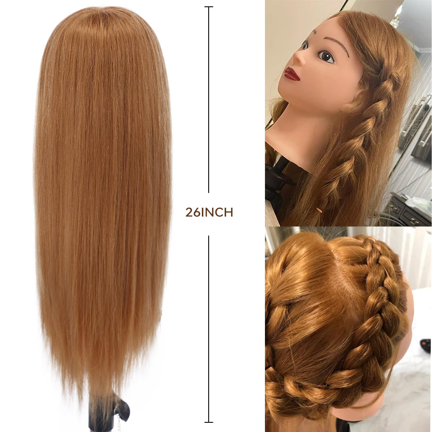 Amyqueen mannequin head 180 density for thick, natural-looking hair styling