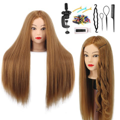 Amyqueen mannequin head real hair 26-28in for professional styling practice