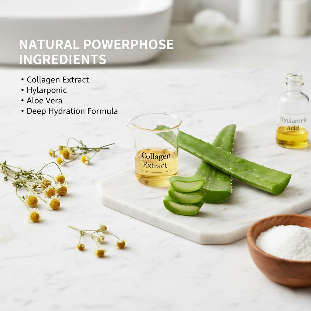 AMUA Yuri collagen texture closeup shows rich hydrating formula for youthful feel