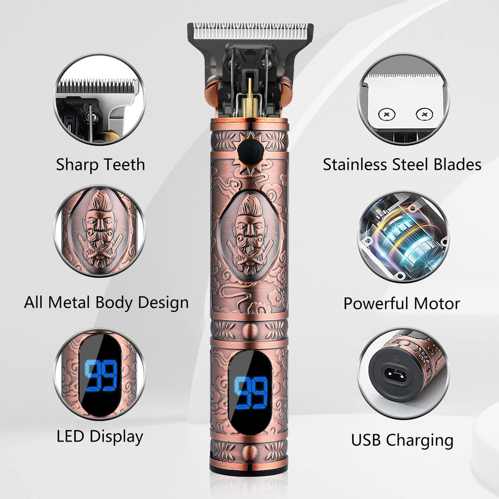 AMULISS professional hair trimmer with protective case for safe storage and transport.