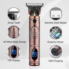 AMULISS professional hair trimmer with protective case for safe storage and transport.