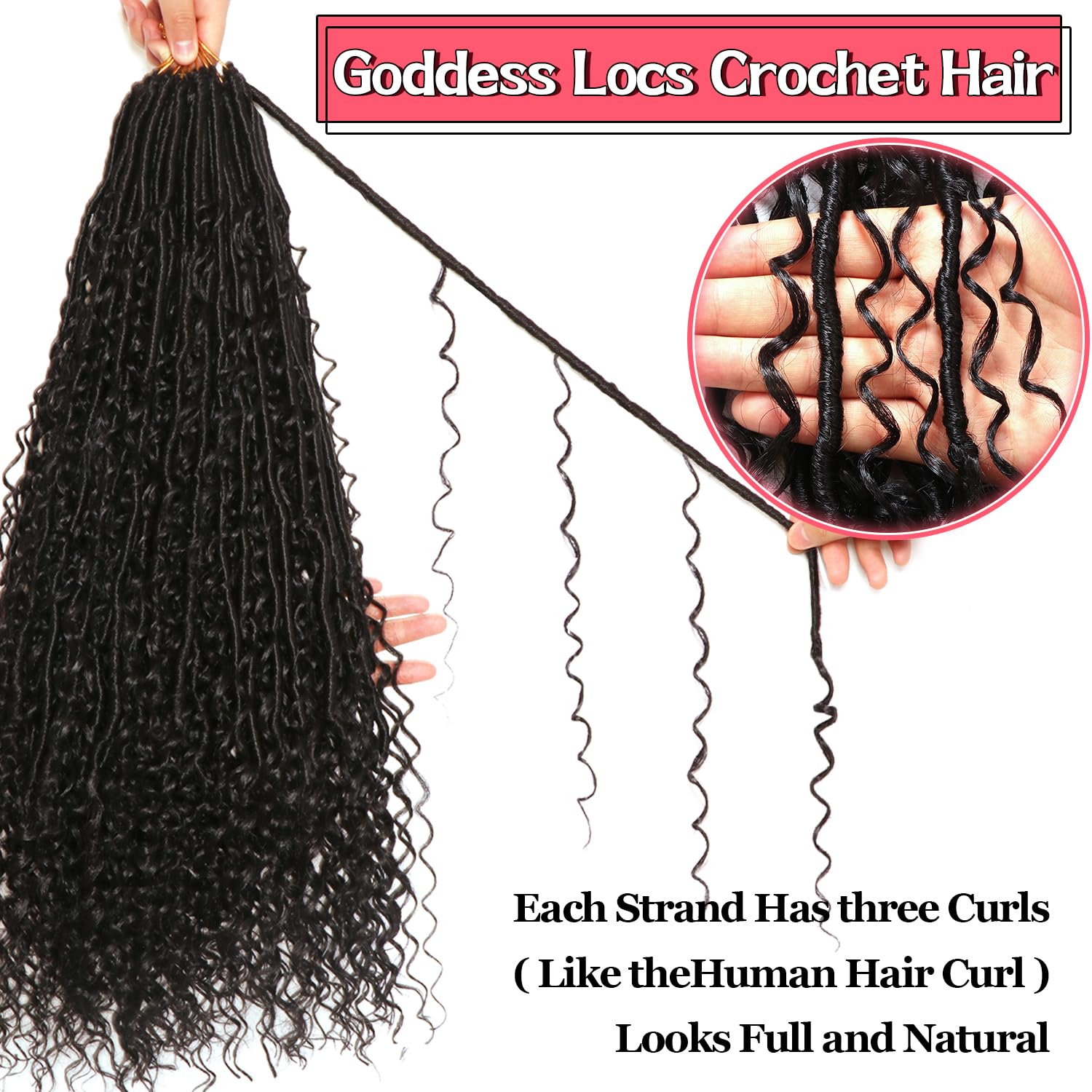 AMUMI Goddess Locs color 1B option offers versatile styling possibilities.