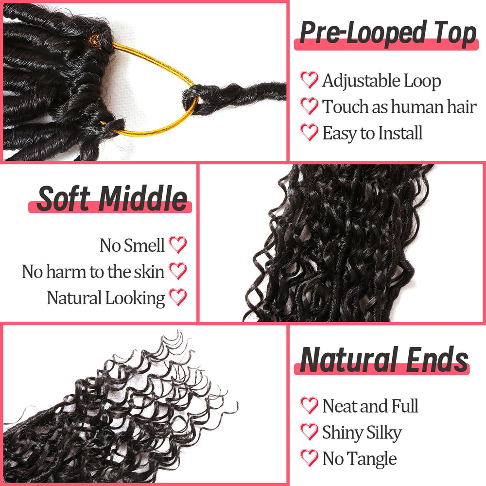 AMUMI Goddess Locs pre-looped crochet hair enables quick installation for beginners.