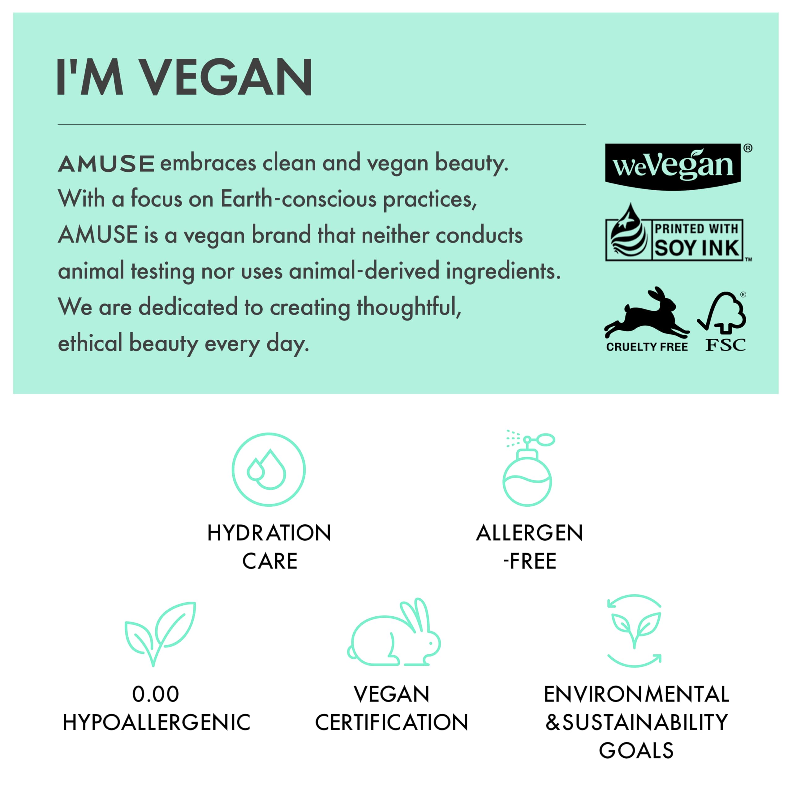 Amuse Seoul Daisy Flower Dew Tint vegan-certified label signals clean, cruelty-free lip care.