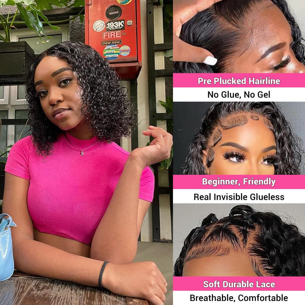 Amygirl curly wave 4x4 lace front close up texture