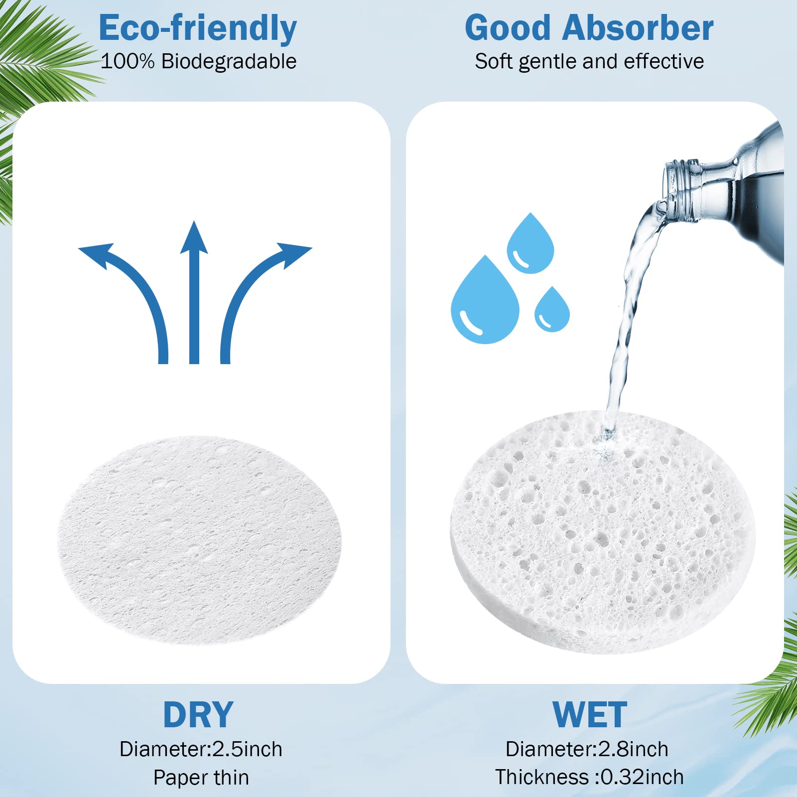 Amyhill expanded wet sponge size demonstrates full expansion for cleansing