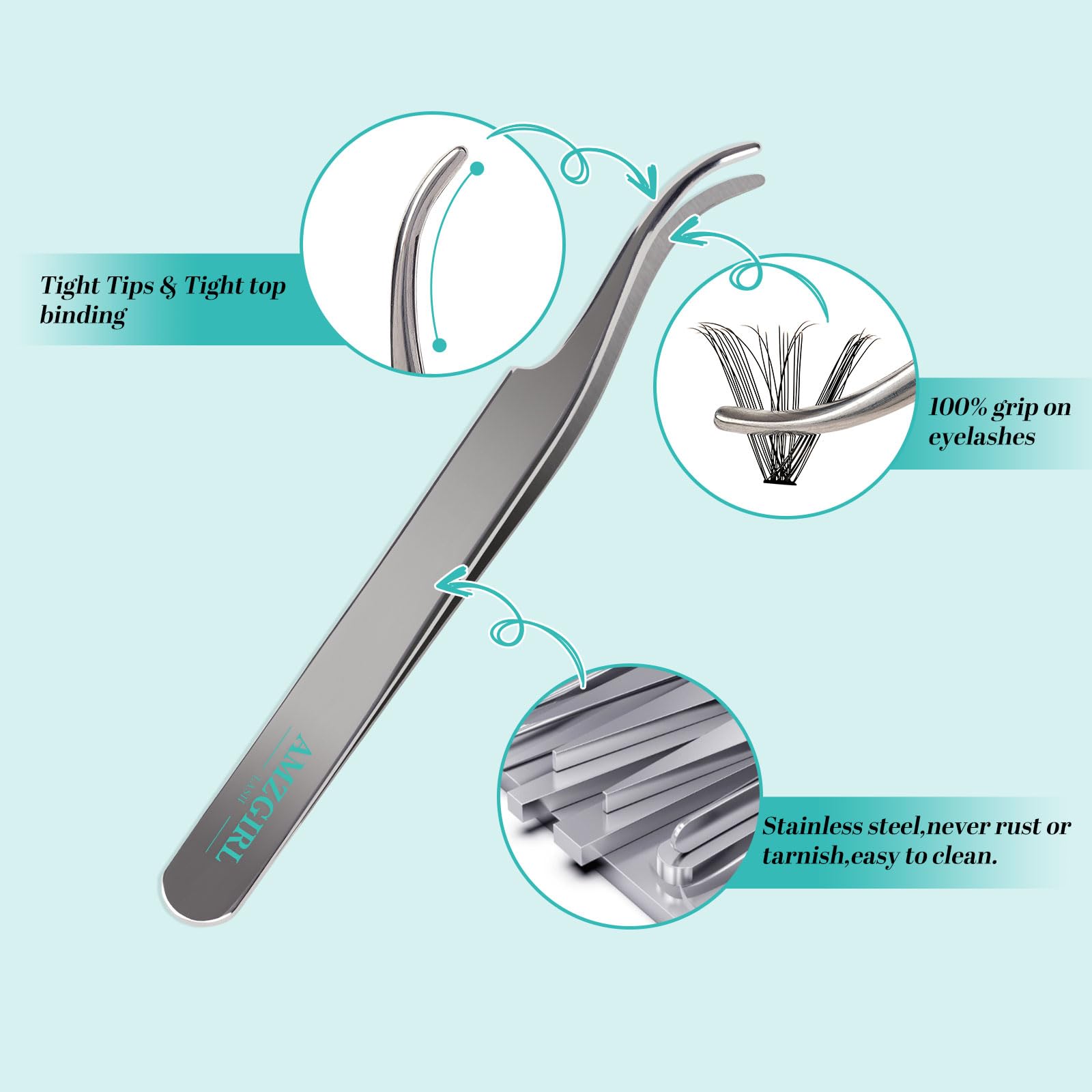 AMZGIRL LASH diy-lash-clusters-40d-9-16mm demonstrates versatile lengths for custom looks.