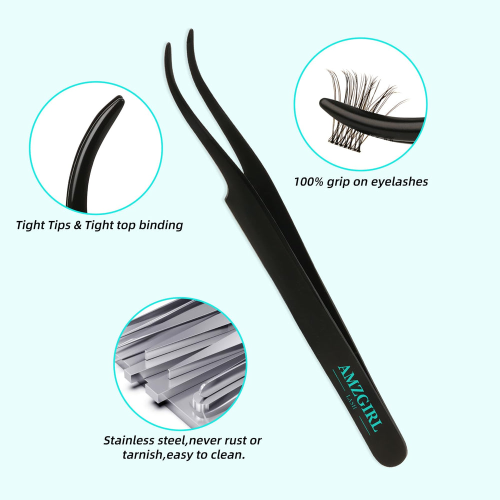 AMZGIRL LASH 3D faux mink clusters close-up highlighting soft, lightweight lashes