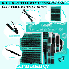 AMZGIRL LASH 60D-80D mixed lashes on a tray for customizable volume