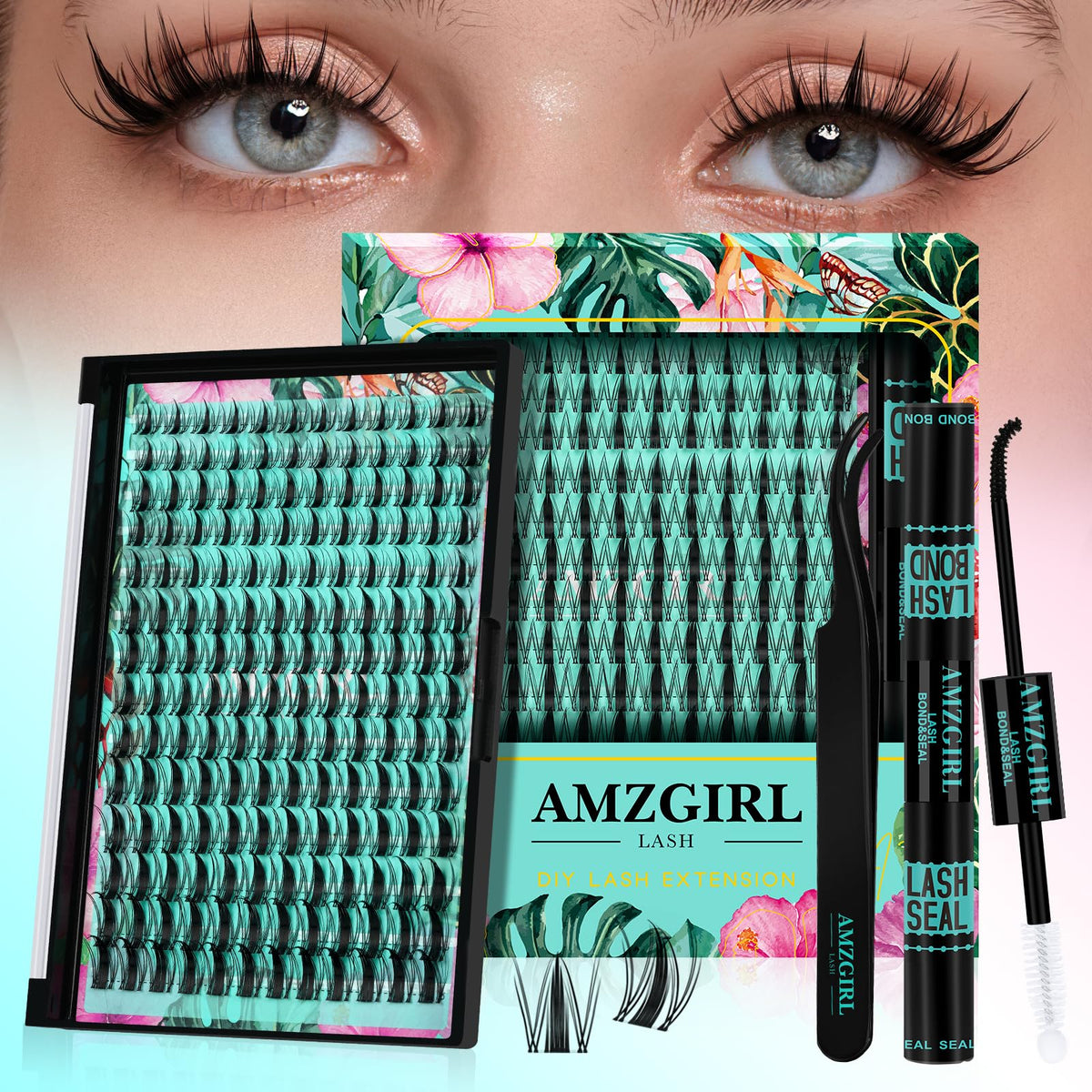 AMZGIRL LASH Autumn Leaves Kit packaging for easy at-home lash DIY