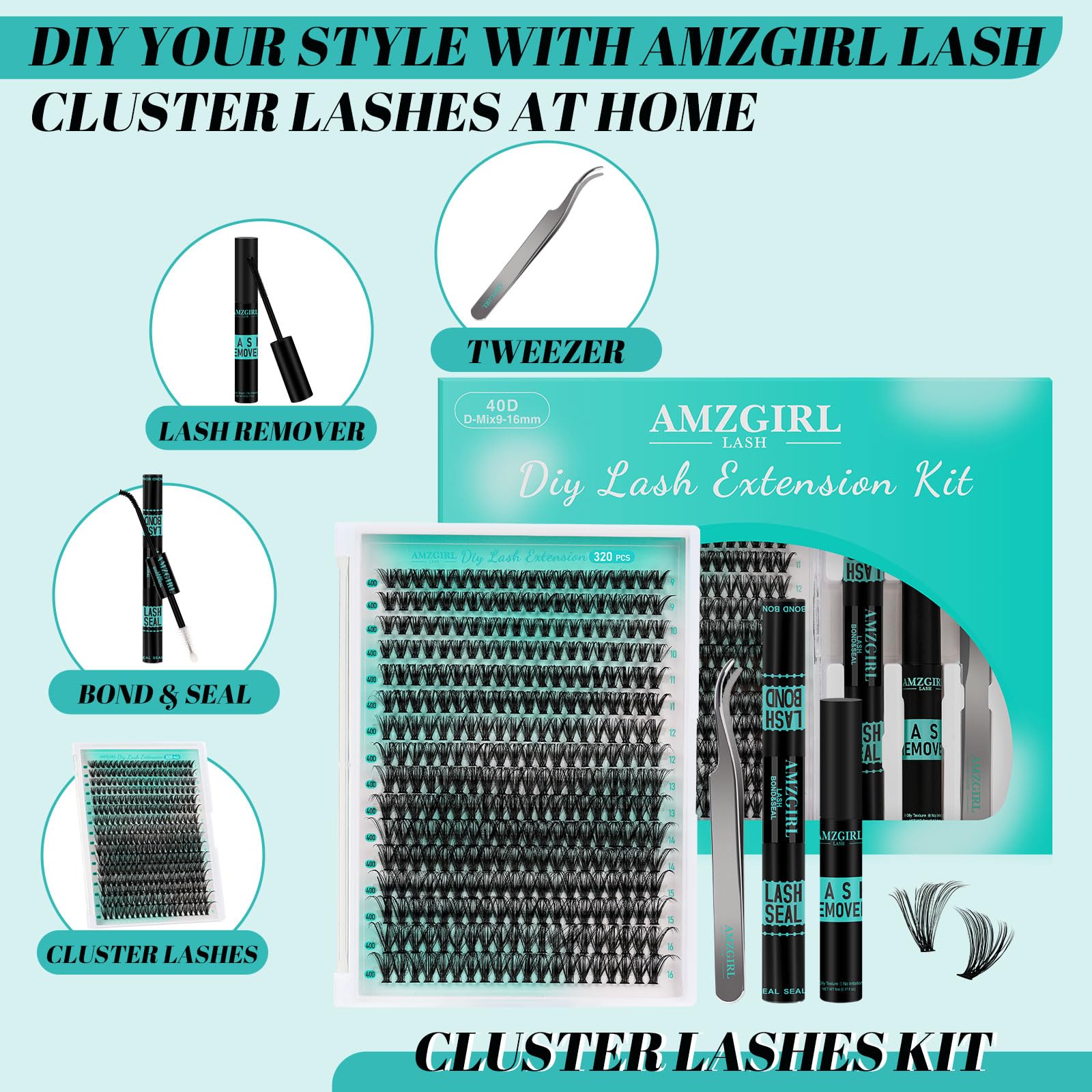 AMZGIRL LASH lash-bond-seal bottle highlights durable adhesive performance for long-lasting wear.