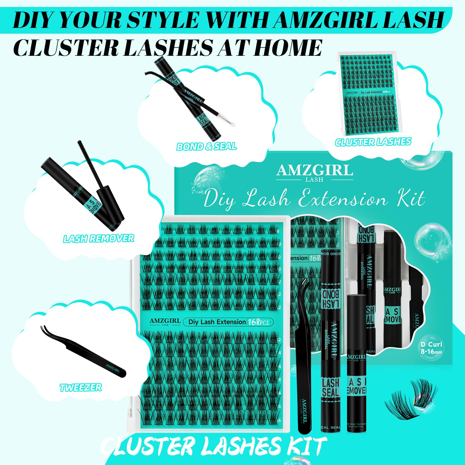 AMZGIRL LASH bond and seal waterproof keeps lashes secure through day.