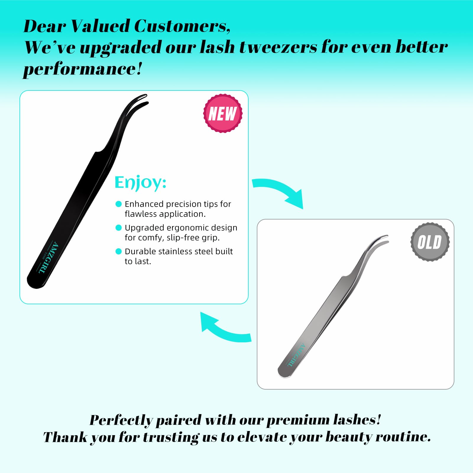 AMZGIRL LASH clusters application step at-home application guide.