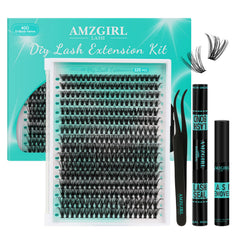 AMZGIRL LASH lash clusters kit packaging for easy at-home extensions