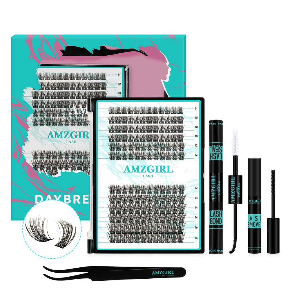 AMZGIRL LASH Daybreak clusters kit close-up, 144 clusters for customizable at-home lash looks
