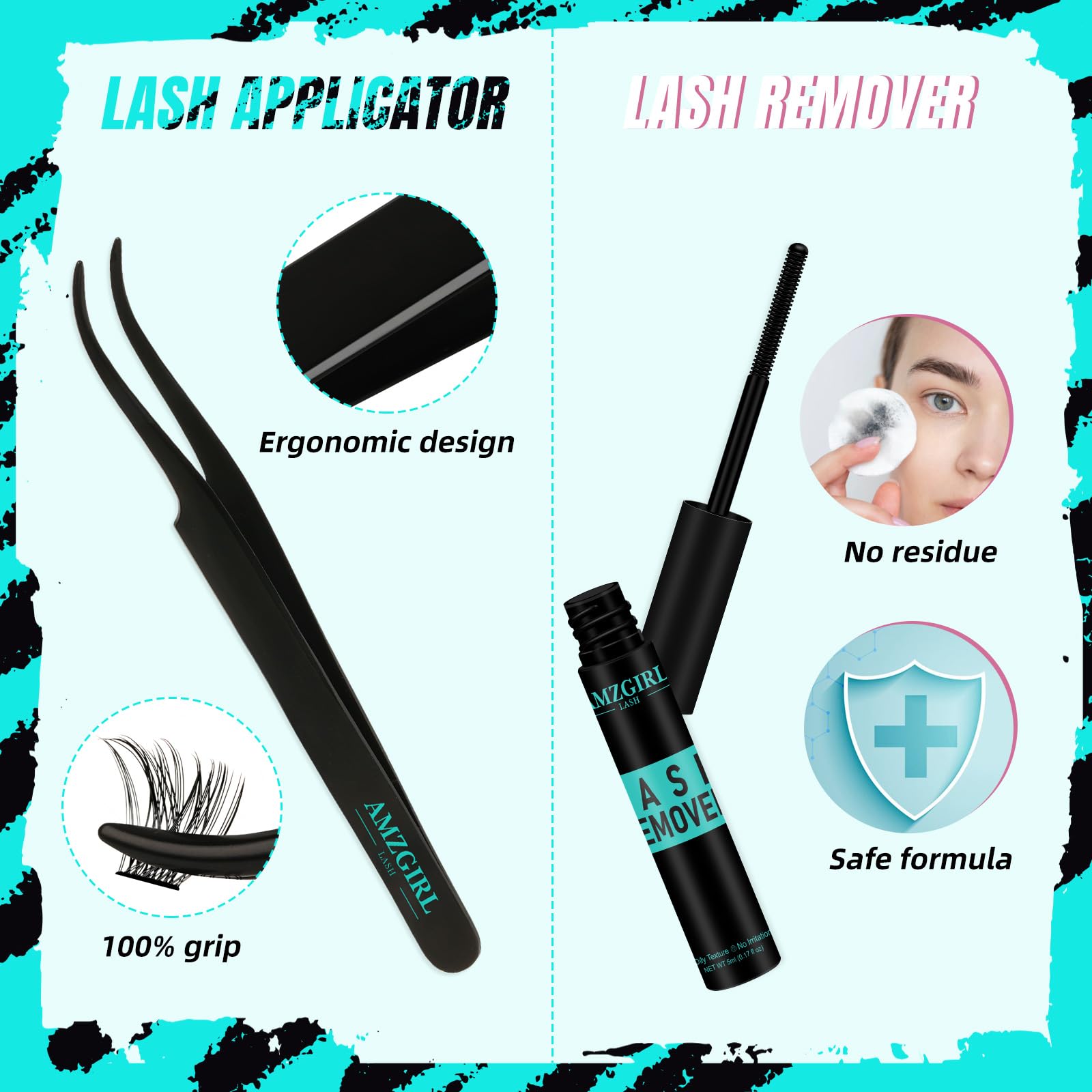 AMZGIRL LASH Midnight Kit setup for easy at-home lash application
