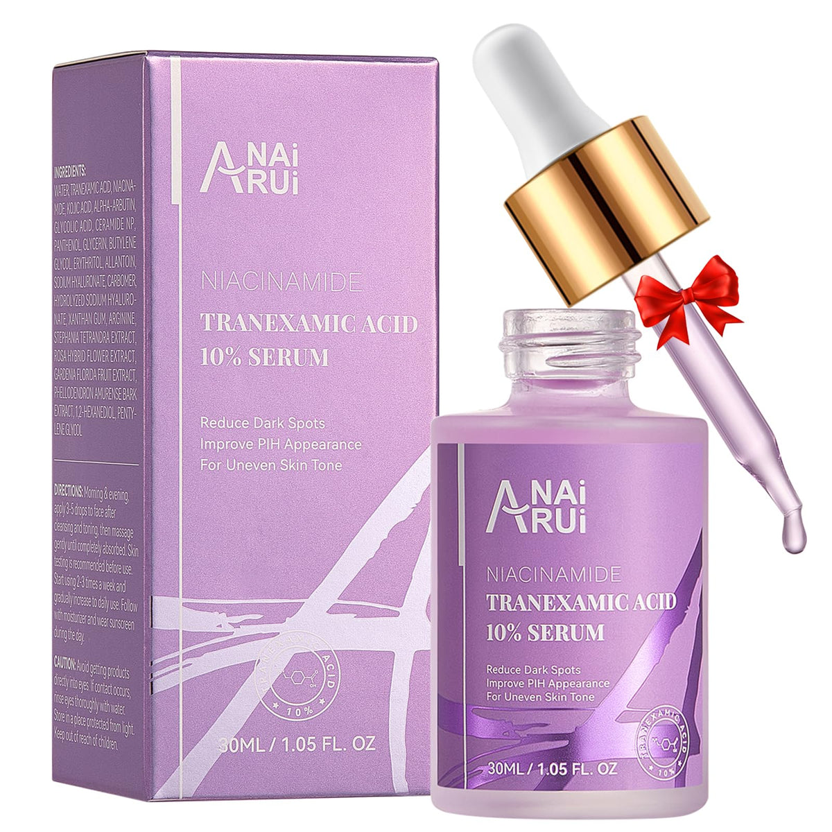 ANAI RUI 10% Tranexamic Acid Serum bottle front promotes even tone