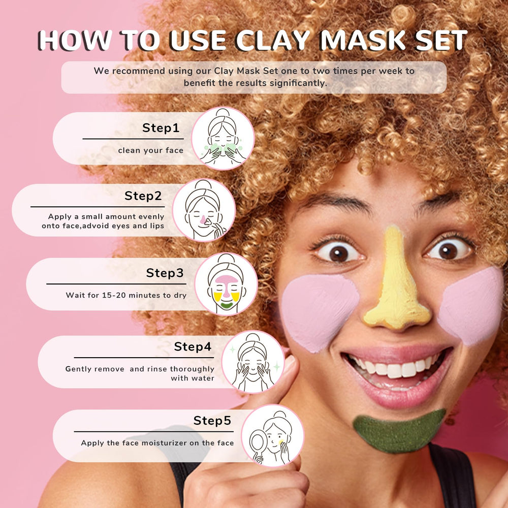 ANAI RUI clay mask drying time visual shows a 15-minute treatment.
