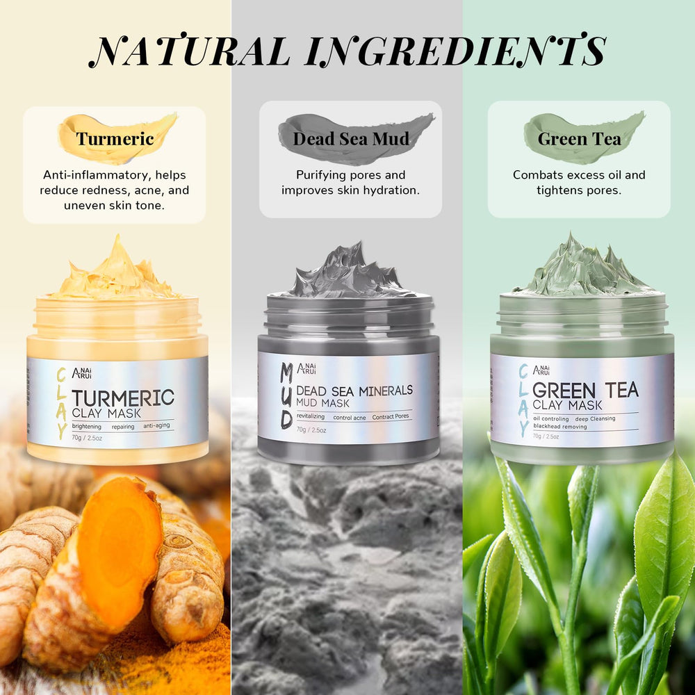 ANAI RUI green tea mud mask jar close-up for antioxidant protection and oil control