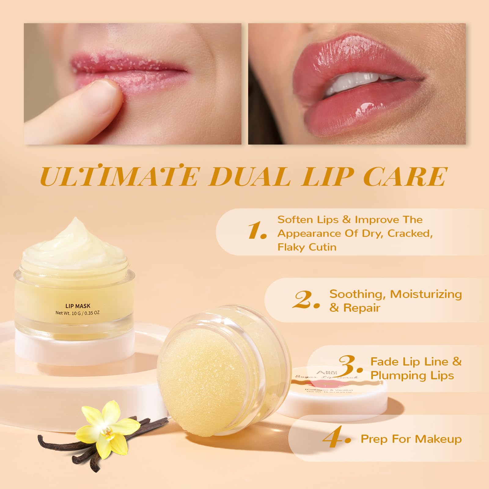 ANAI RUI lip care set open lid reveals hydrating shine and pampered lips.