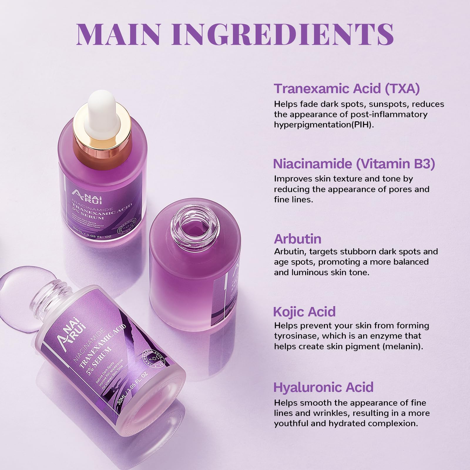 ANAI RUI Niacinamide ingredient focus suggesting brightening support