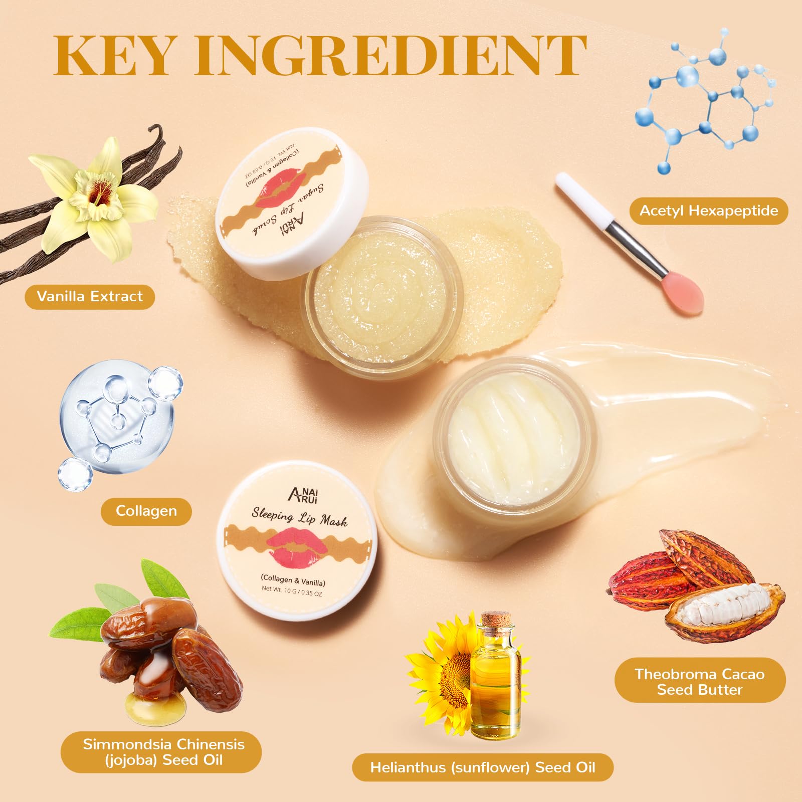 ANAI RUI night lip mask in applicator-style packaging for soothing overnight moisture.