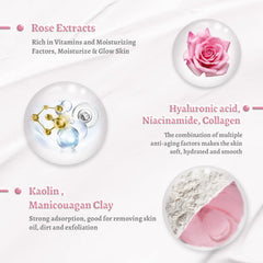 ANAI RUI Rose Facial Mask applying gently moisturizes and cleanses for a smoother complexion.