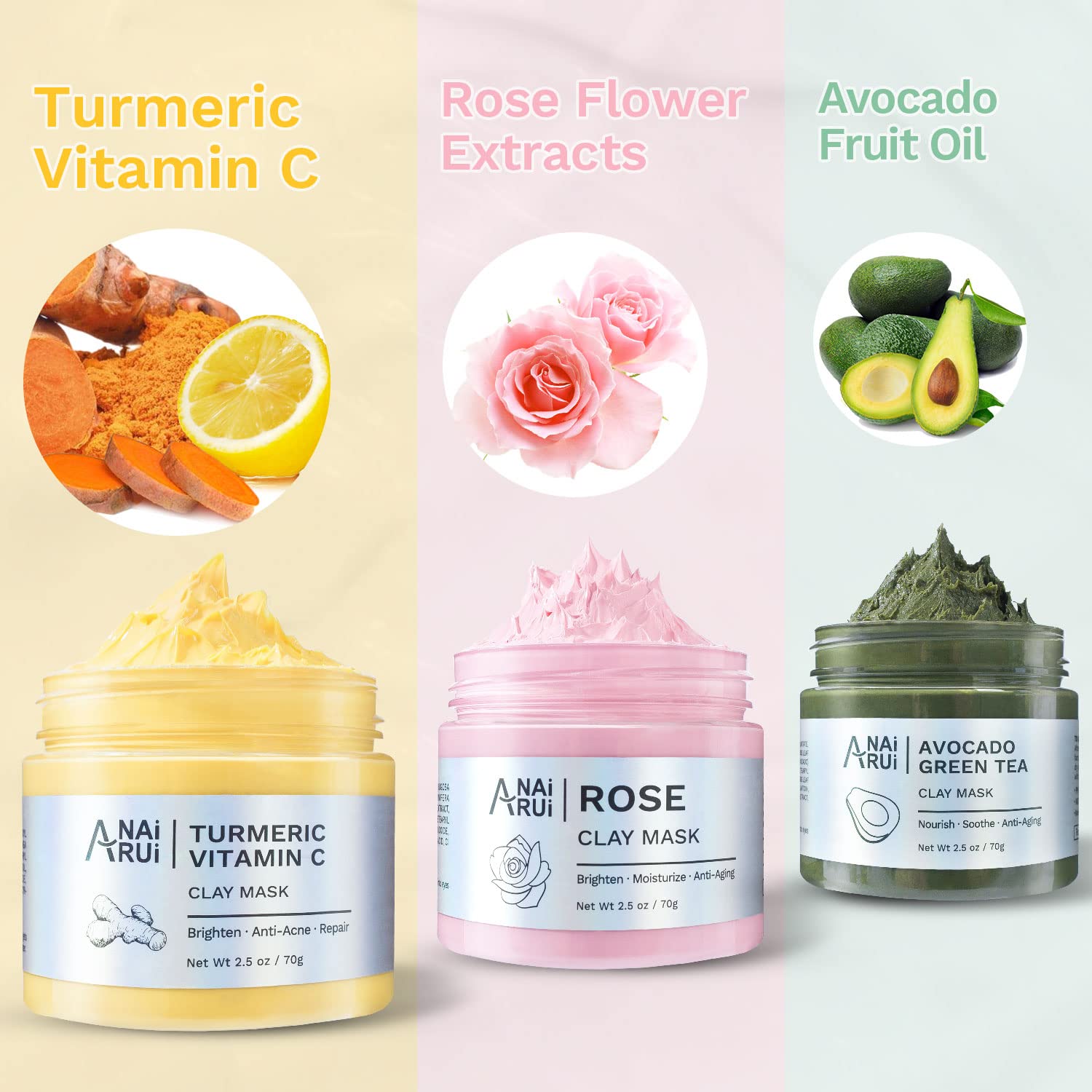 ANAI RUI rose clay mask rosehip hydrates to smooth complexion.