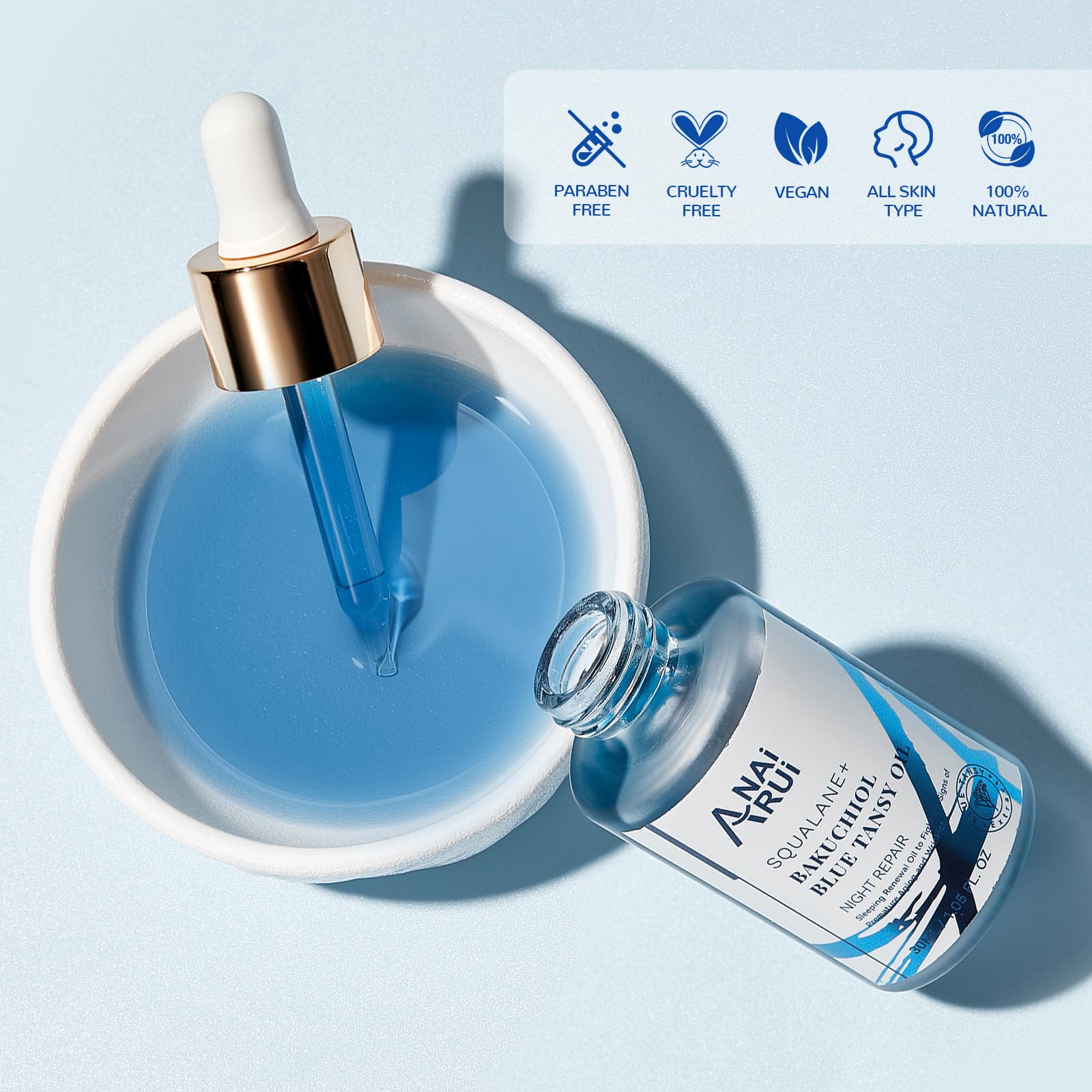 ANAI RUI Squalane Jojoba blend image conveys balanced, non-greasy hydration.
