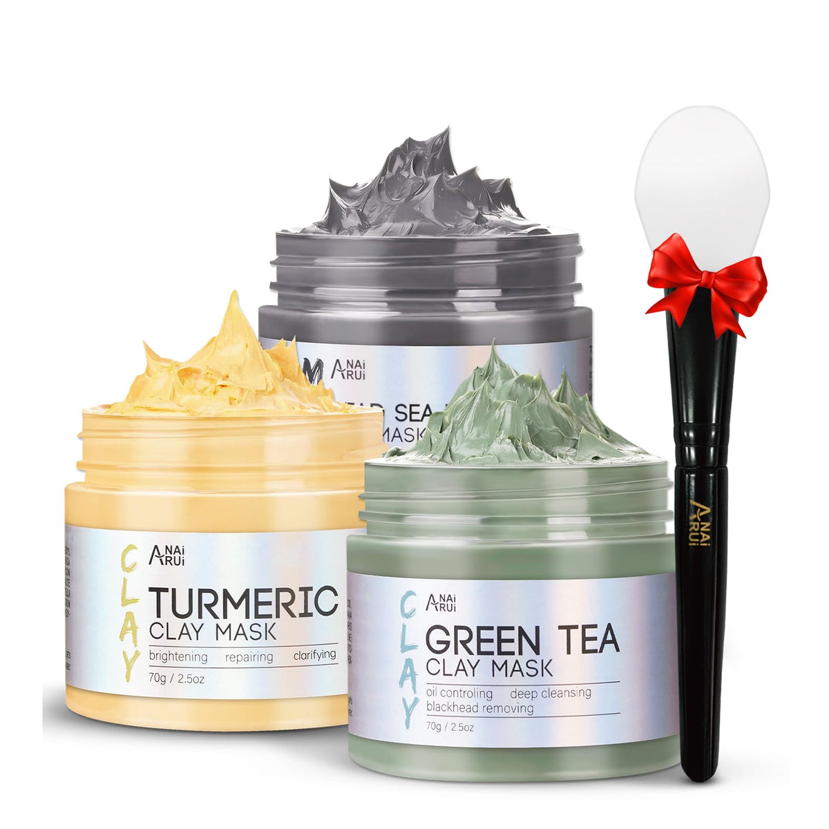 ANAI RUI turmeric clay mask jar for radiant complexion and deep cleansing.