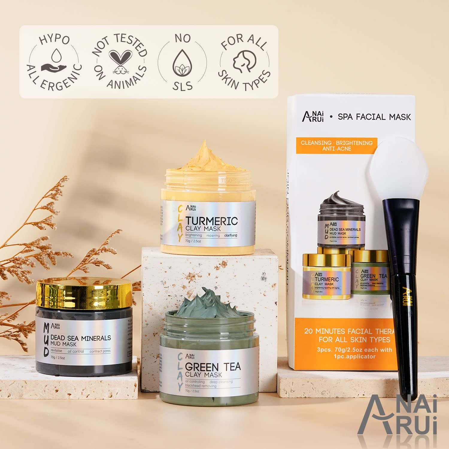 ANAI RUI turmeric mask swirl shows vibrant color and inviting aroma.
