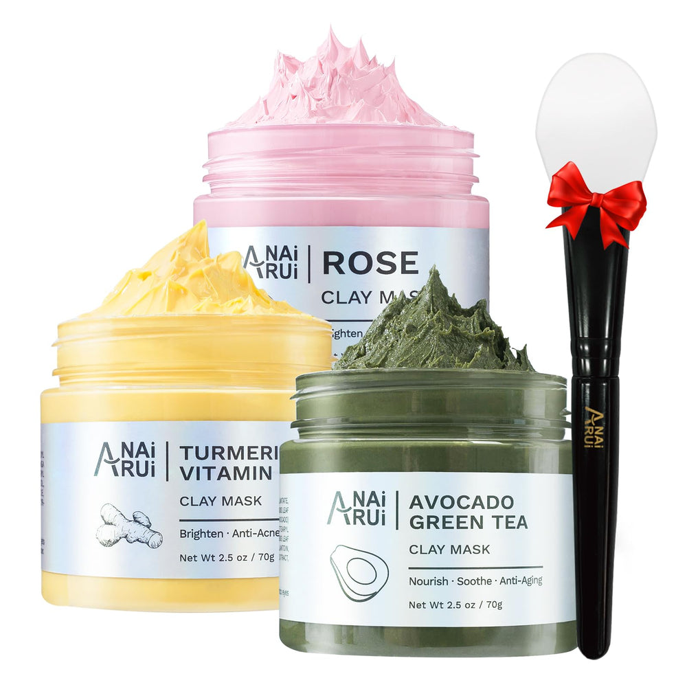 ANAI RUI turmeric vitamin C clay mask jar for oil absorption and glow.