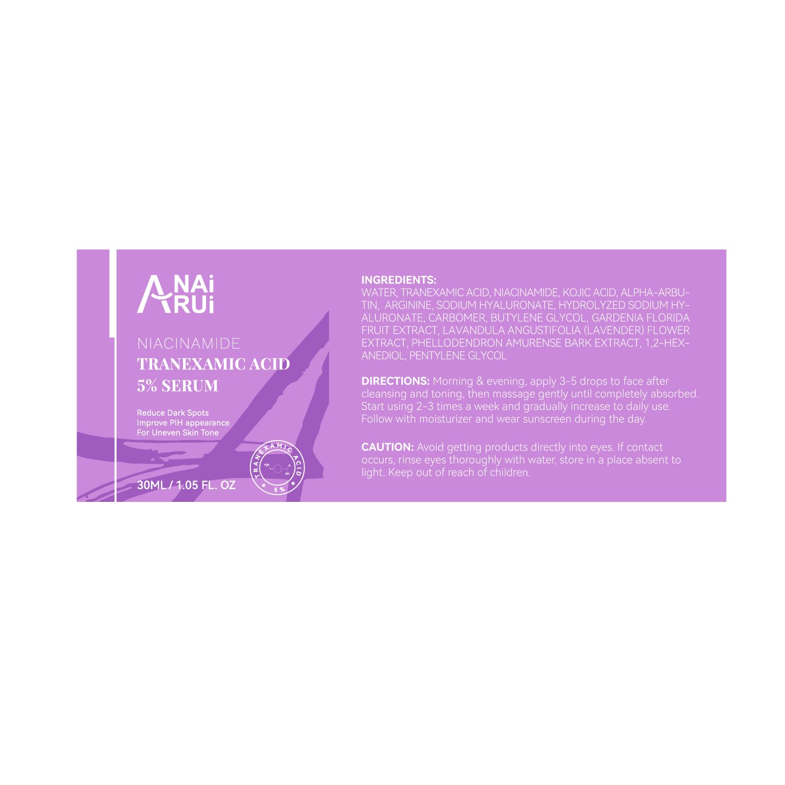 ANAI RUI Vegan fragrance-free label communicates clean formula
