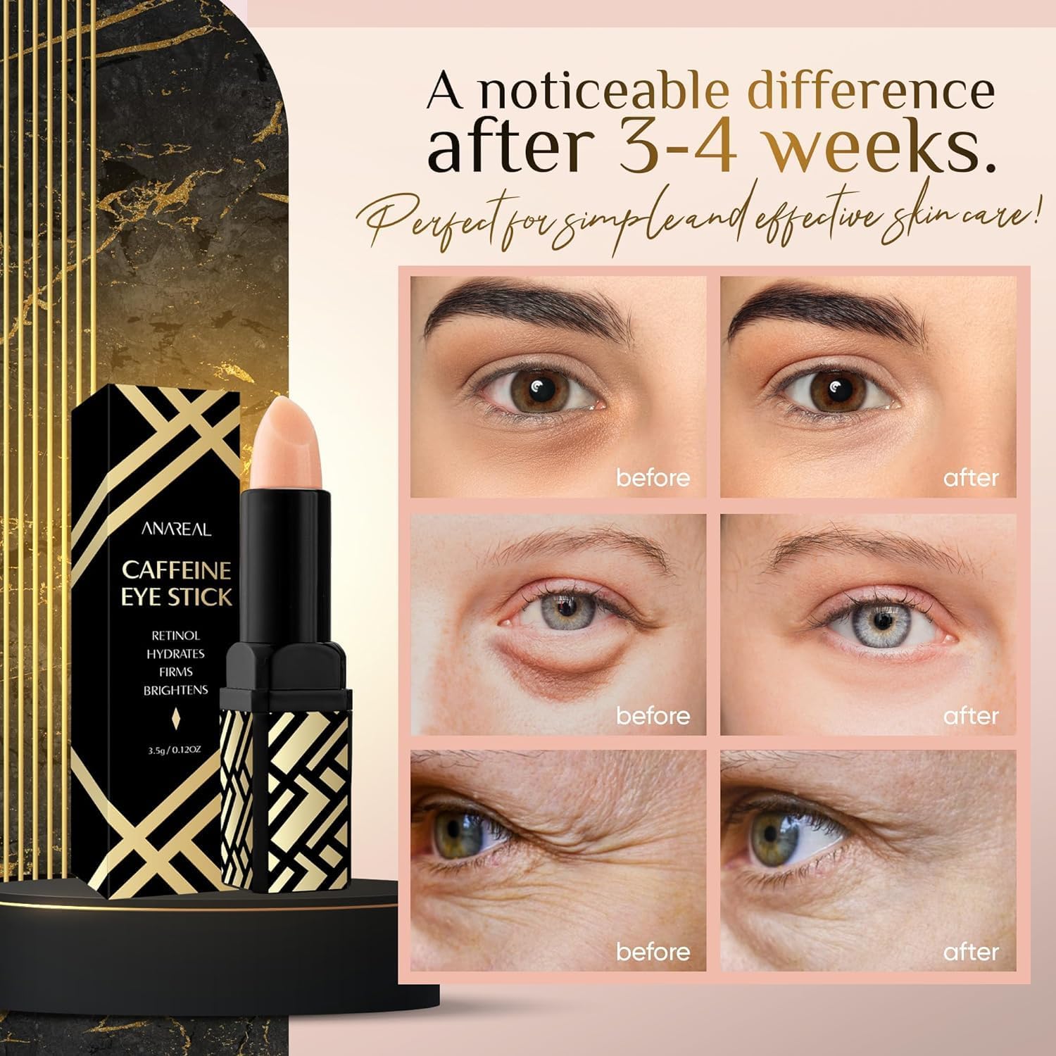 ANAREAL retinol eye treatment ingredients close-up for smoother-looking eye area