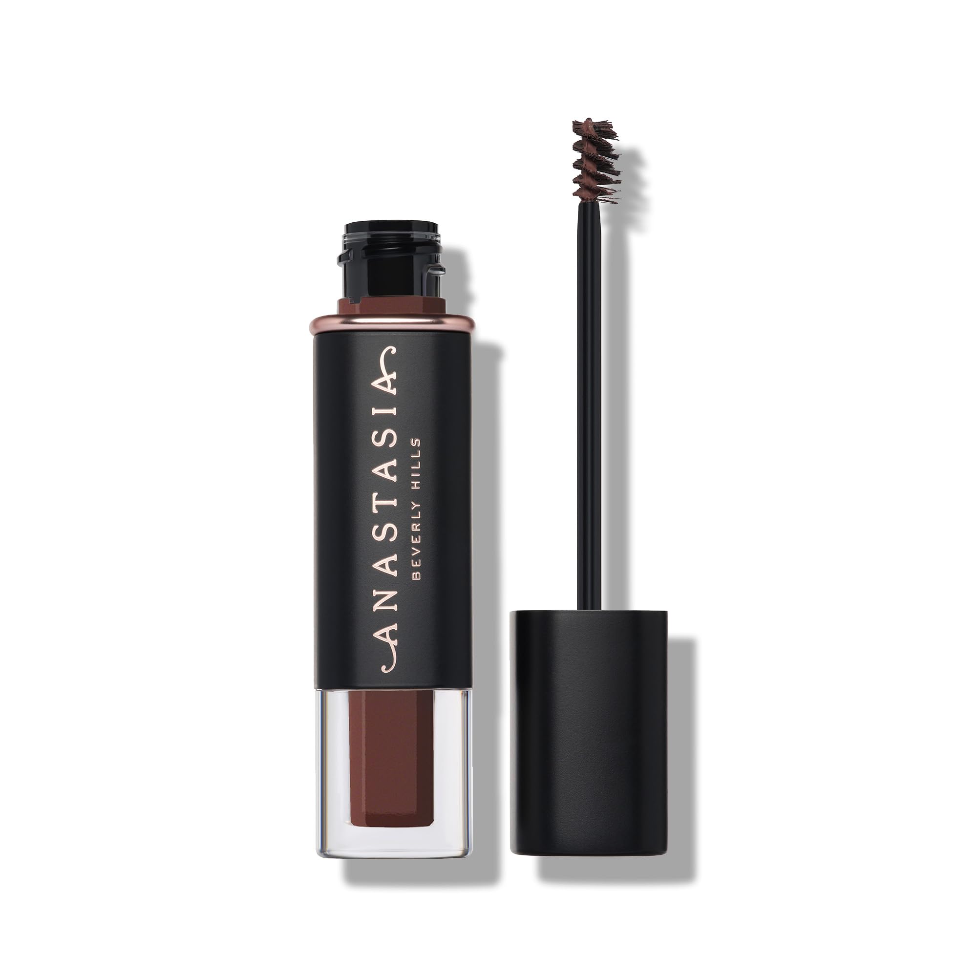 Anastasia Beverly Hills brow gel Chocolate bottle close-up with buildable tint