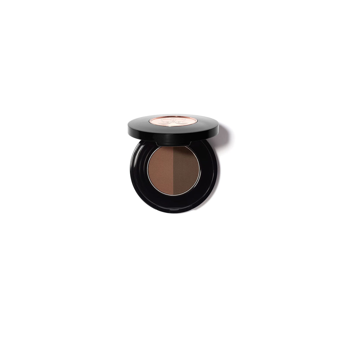 Anastasia Beverly Hills Brow Powder Duo Chocolate compact open with dual shades for natural ombré brows.