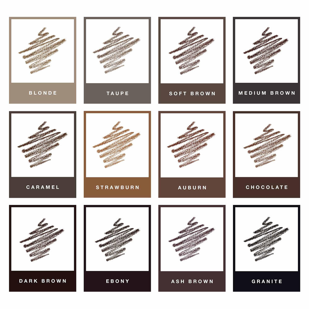 Anastasia Beverly Hills Deluxe Mini Brow Wiz Chocolate strokes closeup for hair like detail