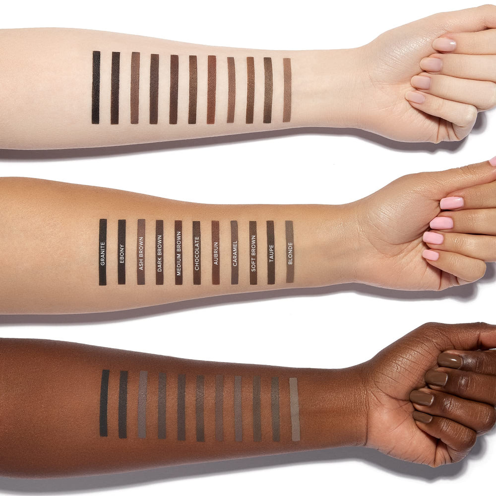 Anastasia Beverly Hills DIPBROW Pomade Medium Brown with brush creates sharp clean brow edges