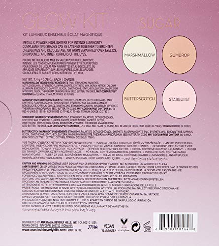 Anastasia Beverly Hills Glow Kit Sugar removable magnetic pans for easy customization.